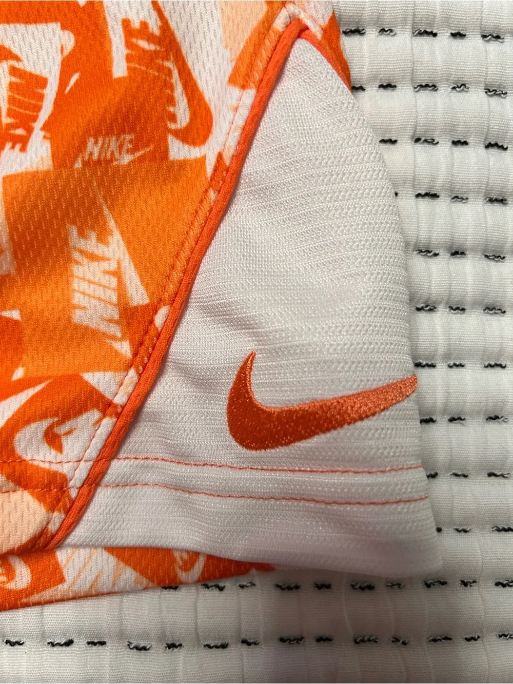 Nike Orange White Graphic YouthAthletic Shorts